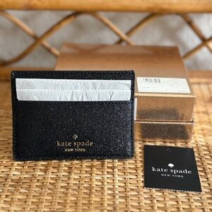 Kate Spade Black Glitter Card Holder